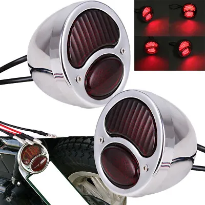 2 Retro For Ford Model A Duolamp Brake Stop Tail Light For Harley Chopper Rod US • $61.05