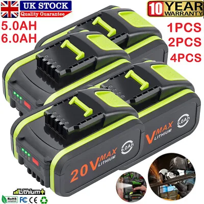 £27.99 • Buy 20V 6.0Ah Replacement Battery For Worx WA3551 WA3551.1 WA3553  WA3553.2 WA3641 