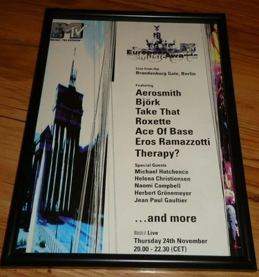 £12 • Buy MTV AWARDS 1994 Bjork Roxette-framed Original Press Release Promo Poster