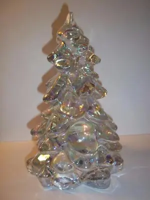 Mosser Glass Crystal Carnival Iridized 5.5  Christmas Tree Figurine Made In USA! • $34.95