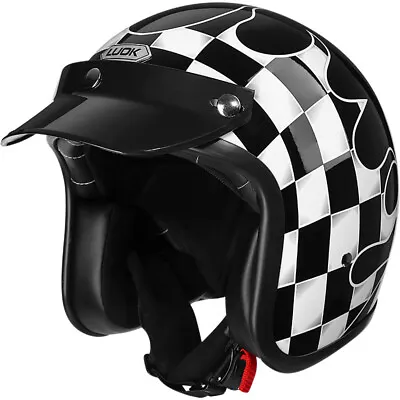 DOT Open Face 3/4 Motorcycle Half Helmet Cruiser Scooter Helmet Vintage Helmet • $154.16