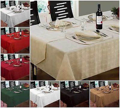 £11 • Buy New Jacquard Hampton Tablecloths Napkins Runners & Placemats All Colours / Sizes