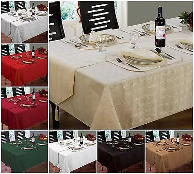 New Jacquard Hampton Tablecloths Napkins Runners & Placemats All Colours / Sizes • £3.50