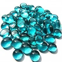 100 X Super Mini Glass Pebbles - Choice Of Colours (approx. 12mm 4mm Thick) • £4.30