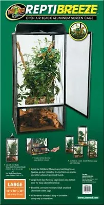 Zoo Med ReptiBreeze Open Air Screen Cage Large 18 X 18 X 36-Inches • $132.98