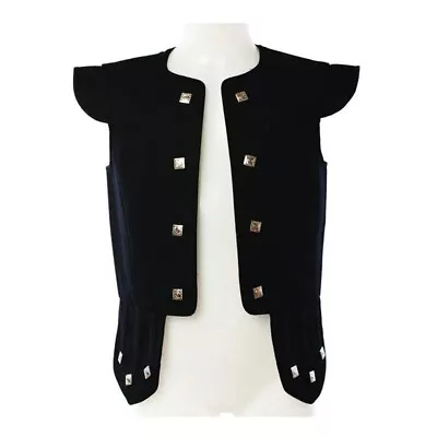 Men Jacobite Kilt Vest Scottish Black Doublet Kilt Vest Sheriffmuir Doublet Vest • £55.50