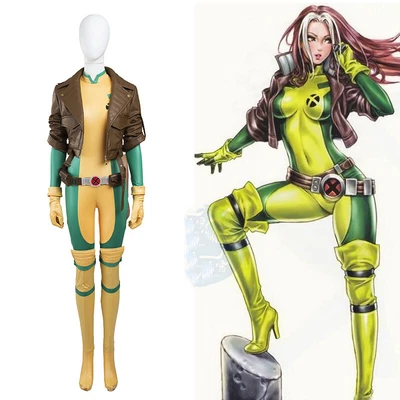$162.81 • Buy Hot X-Men Rogue Cosplay Costume Outfit Full Set Women Costume Halloween Customiz