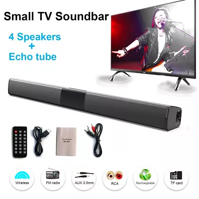 Surround Sound Bar 4 Speaker System Wireless BT Subwoofer TV Home Theater&Remote • $31.59