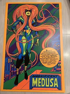 MEDUSA  JACK KIRBY THIRD EYE 20 X 30 BLACK LIGHT MARVEL COMICS POSTER GLOWS • $50