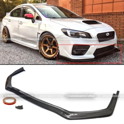 $54.99 • Buy For 15-20 Subaru WRX STi CS Style Painted Carbon Style Front Bumper Lip Splitter