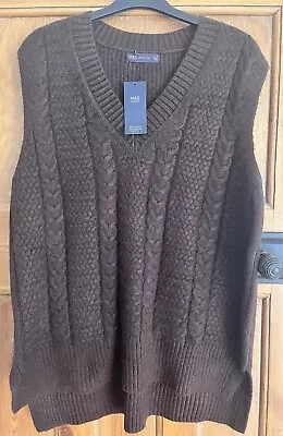 Woman’s New M&S Raisin Brown Tanktop/Sleeveless Jumper Size Large • £16