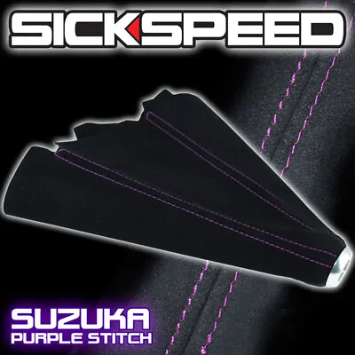 Purple Stitch Black Suede Shift Boot For M/t Manual Shift Gear Cover Shifter B • $14.88