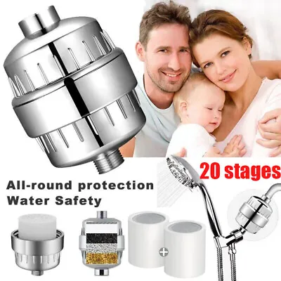 20 Stage Shower Head Filter Bath Hard Water Softener Chlorine Purifier 2 Filters • $30.89