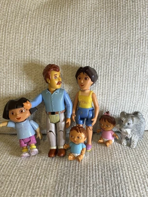 £10.99 • Buy Dora The Explorer Figures Family X 6 Dad Mum, Dora, Twins & Dog Bendable Limbs