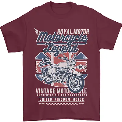 Motorcycle Legend Biker Union Jack British Mens T-Shirt 100% Cotton • £7.49