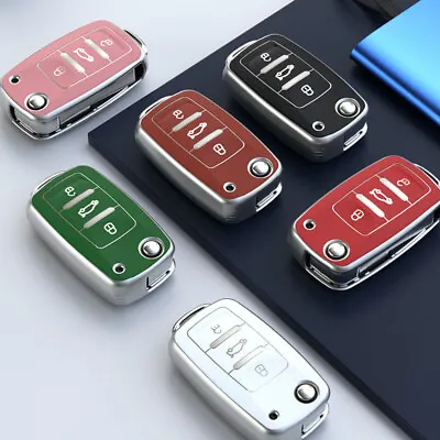 $13.99 • Buy TPU FOB Case Cover For VW Volkswagen Golf Skoda Remote Flip Key 3 4 Buttons US