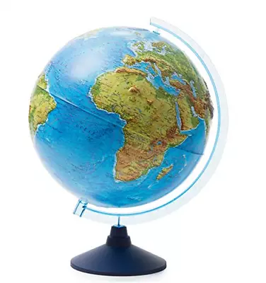 Exerz 32cm Relief Illuminated AR Globe With Cable Free LED Light (EN325413) • £37.89