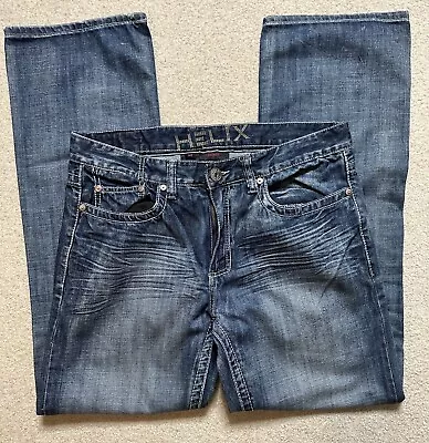 Helix Blue Jeans Relaxed Fit Bootcut Distressed Men’s 34x30 & 34/32 Sewn In Tags • $28.99