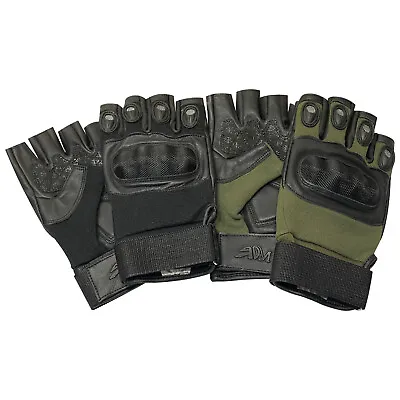 Men’s Leather Fingerless Motorbike Driving Hiking Protection Racing Gloves 9016 • £15.99