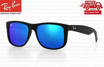 $139.99 • Buy Ray-Ban Justin Polarized Sunglasses Matte Black Blue Lens RB4165 622/55 55mm