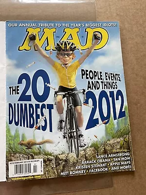 MAD MAGAZINE #519 FEBRUARY 2013 Lance Armstrong VG W/mailer Shipping Included￼ • $15.90