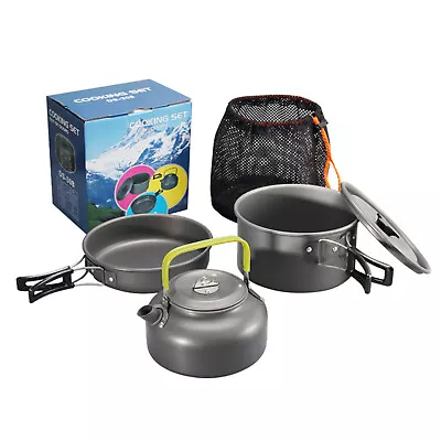 Outdoor Portable Cooking Camping Hiking Cookware Set Portable Kit 2-3 Person • $27.99