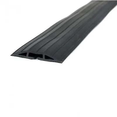 NEW! 2m Black Rubber Floor Cable Protector Safety Trunking Ramp • £12.99