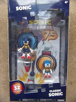 SONIC THE HEDGEHOG 2 Figure Set Classic Sonic Comic Book 32 Pages SEGA TOMY 75 • £74.99