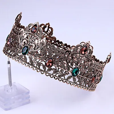 $20.15 • Buy Baroque Wedding Bridal Crowns Queen Tiaras Bride Crystal Diamond Men King Crowns