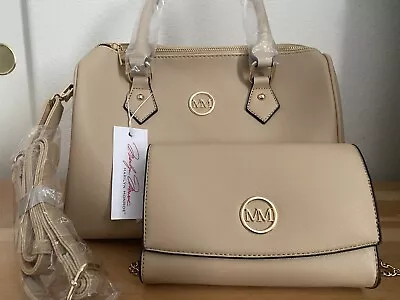 NWT Marilyn Monroe MMPURSE004 Gold MM Logo MK6354 NUDE Hand Bag Purse Beige- Set • $24.99