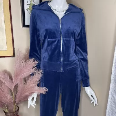 Juicy Couture Classic Rich Blue Velour/Velvet Tracksuit (SET) • $55