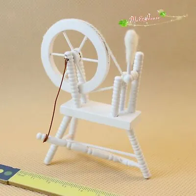 $11.20 • Buy 1:12 Scale Dollhouse Miniatures Spindle Spinning Wheel Handloom Machine; H 9cm