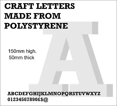 £5.70 • Buy 150mm High Polystyrene Letters
