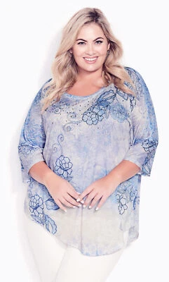 $10 • Buy Avenue By City Chic Womens Plus Size Point Front Top Elbow Sleeves - Lilac