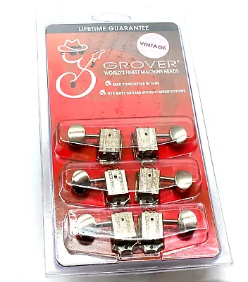 Grover Nickel 3+3 Vintage Deluxe Tuners For Gibson®/Epiphone® Guitar 136N • $53