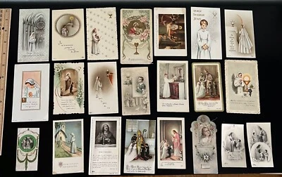 $17.99 • Buy Vintage Lot Of 22 Mostly French Catholic Holy Communion/Confirmation Cards - C