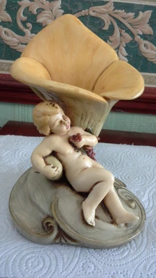 £5.49 • Buy CPO Retro Cherub Cornucopia Horn Of Plenty Trumpet Vase- 1977 - Italy-ints-vgc