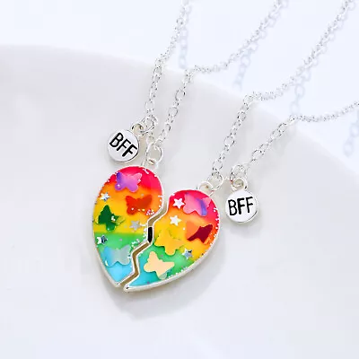 Fashion Star Heart Shape Alloy Epoxy Unisex Necklace Best Friend • $17.95