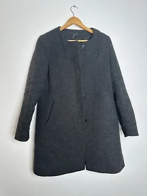 Uniqlo Wool Blend Coat Black Melange Classic Aize M Uk 10/12 • £25