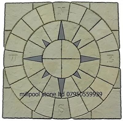 1.8m Nautical Compass Circle + Sq Off Paving Patio Slabs [Delivery Exceptions] • £192