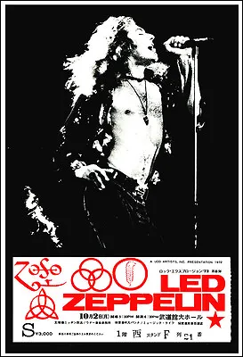 $12.99 • Buy LED ZEPPELIN Tokyo 1972 Concert Poster