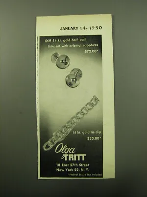 1950 Olga Tritt Half Ball Cuff Links And Tie Clip Advertisement • $19.99