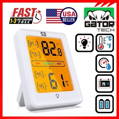 $10.95 • Buy Digital LCD Indoor Thermometer Hygrometer Room Humidity Meter Magnetic Backlit