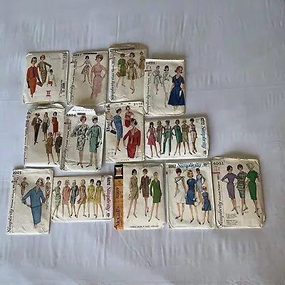 Vintage Sewing Pattern Lot 1960s Mod Dresses Mostly Size 18 CUT UNCHECKED Read • $29.25