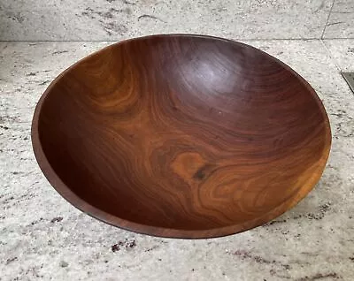 Large Vintage Hand Carved  Wooden Bowl  Kenya  30cm Diameter & 10cm High • £14