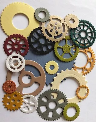 GEARS Die-Cuts(15pc)Steampunk •Cog•Metal•Sprocket•Earthtone•Machine Antique•Spin • $2.89