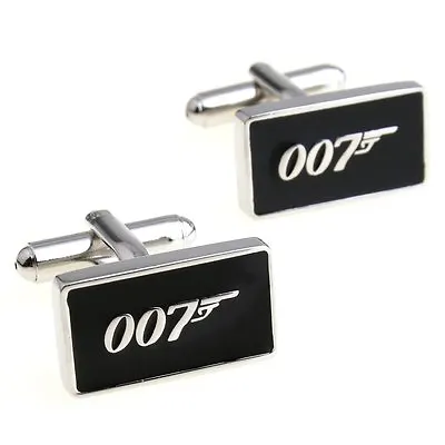 £4.99 • Buy James Bond 007 Silver Black Cuff Link Christmas Gift For Him Husband Boyfriend  