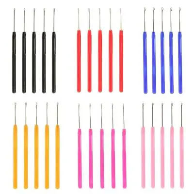 5pcs Plastic Pulling Hook Loop Needle Tools Micro Ring Hair Extensions Kit • £5.08