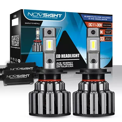 NOVSIGHT H7 LED Headlight Bulbs 90W 15000LM 6000K White Globe Hi-Lo Beam Replace • $59.99