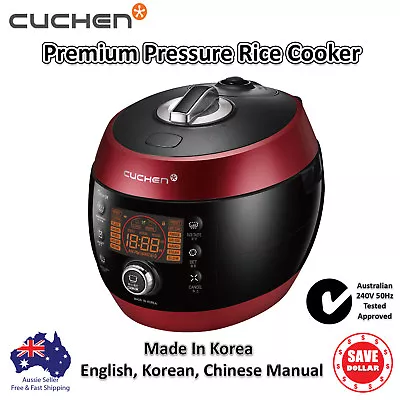 Cuchen Electric Pressure Multi Korean Rice Cooker 10 Cups Shining Red 240V 50Hz • $399